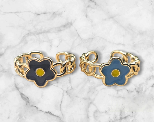 Blue Flower Rings